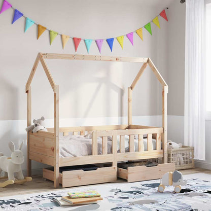 Kinderbett mit Schubladen 80x170 cm Massivholz Kiefer - Pazzar.ch