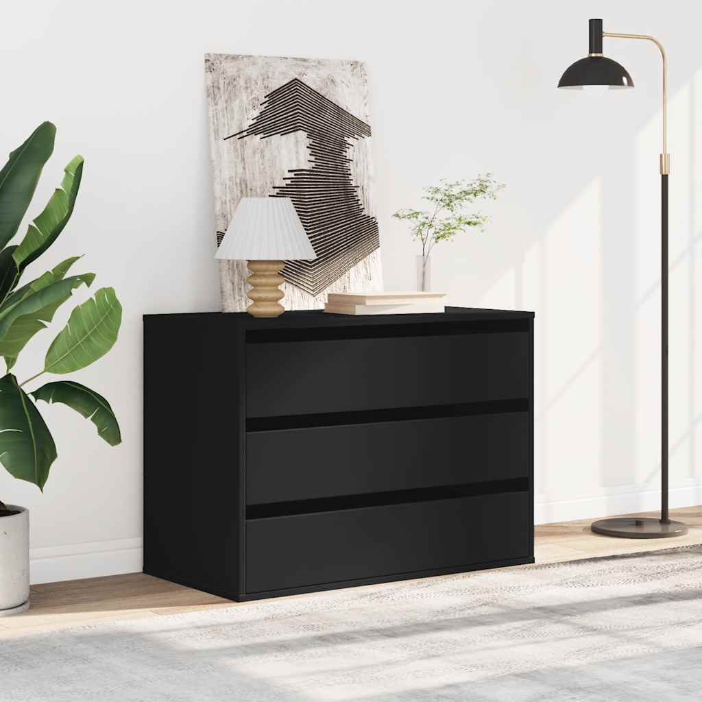 Kommode Schwarz 80x41x58 cm Holzwerkstoff - Pazzar.ch