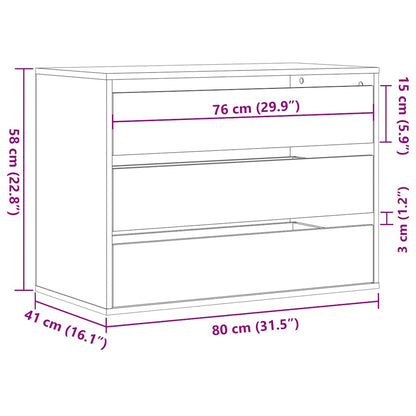 Kommode Schwarz 80x41x58 cm Holzwerkstoff - Pazzar.ch