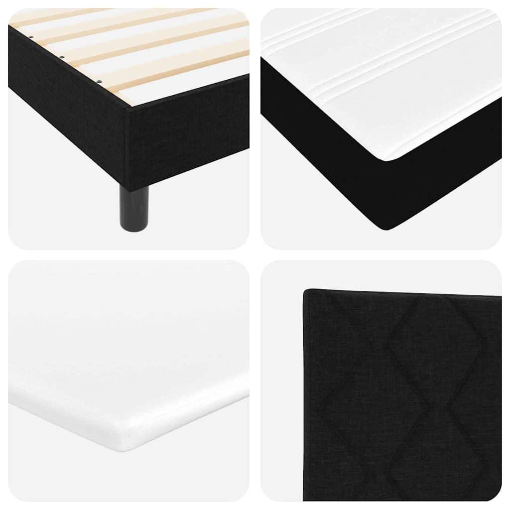 Boxspringbett mit Matratze Schwarz 120 x 190 cm Stoff