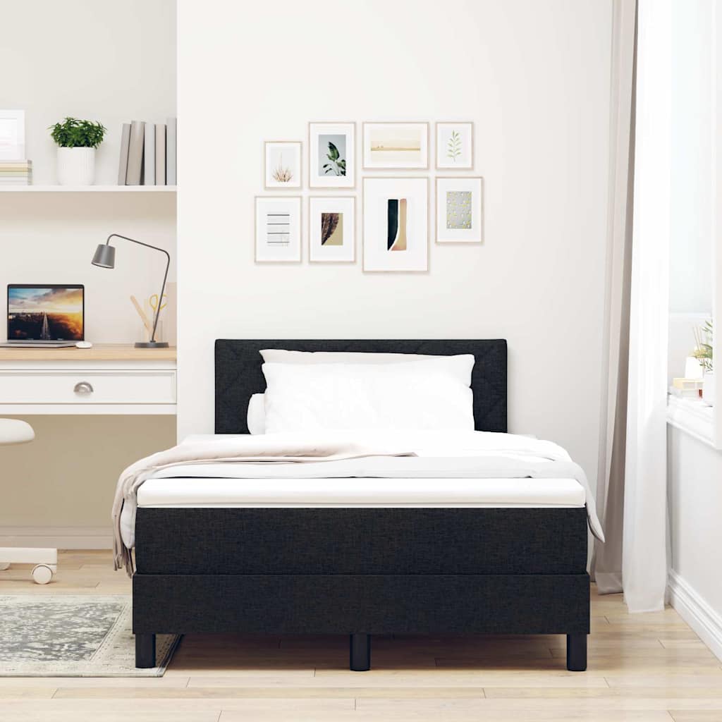 Boxspringbett mit Matratze Schwarz 120 x 190 cm Stoff