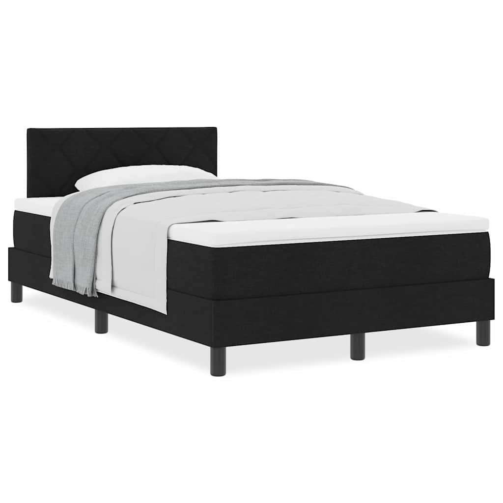 Boxspringbett mit Matratze Schwarz 120 x 190 cm Stoff