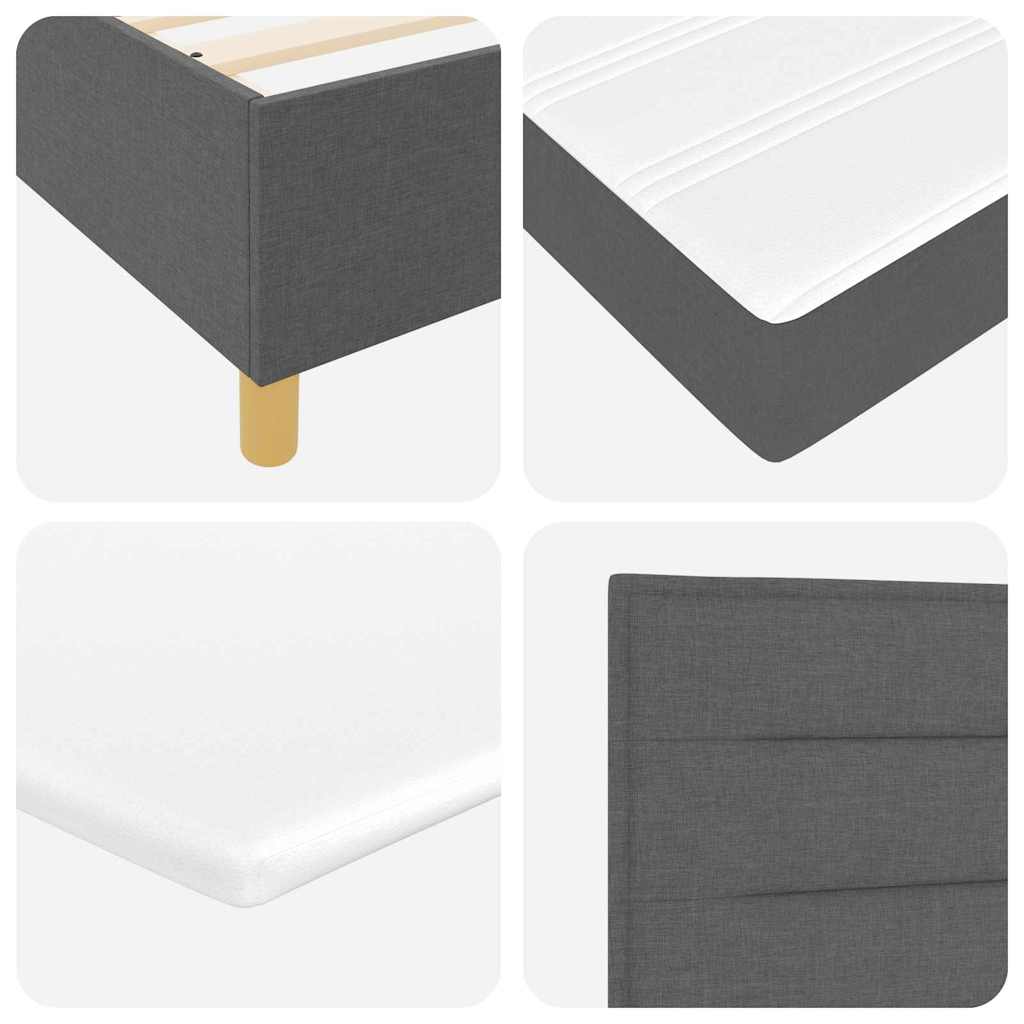 Boxspringbett mit Kopfteil Dunkelgrau 120 x 190 cm Stoff