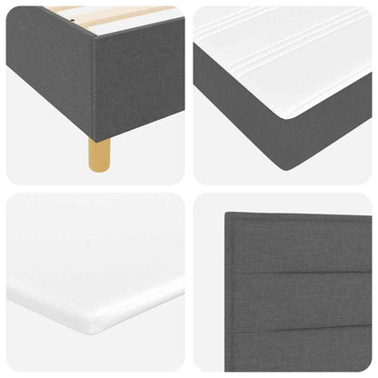 Boxspringbett mit Kopfteil Dunkelgrau 120 x 190 cm Stoff