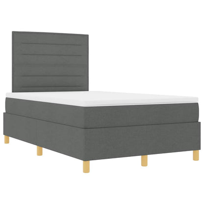 Boxspringbett mit Kopfteil Dunkelgrau 120 x 190 cm Stoff