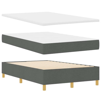 Boxspringbett mit Kopfteil Dunkelgrau 120 x 190 cm Stoff