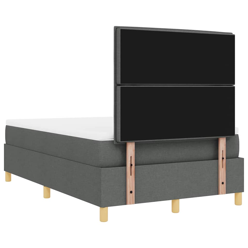 Boxspringbett mit Kopfteil Dunkelgrau 120 x 190 cm Stoff