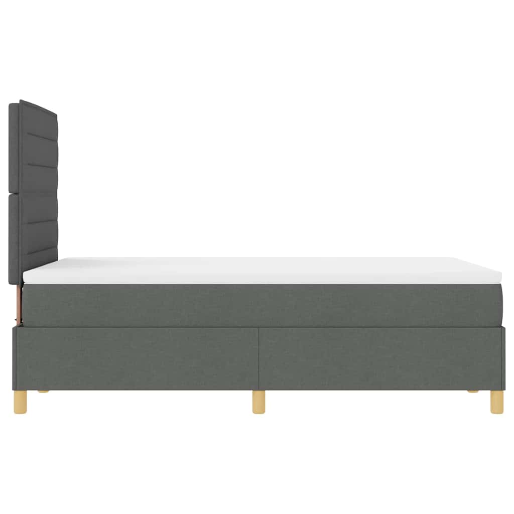 Boxspringbett mit Kopfteil Dunkelgrau 120 x 190 cm Stoff