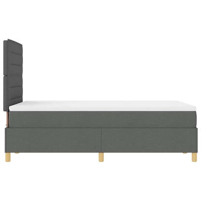 Boxspringbett mit Kopfteil Dunkelgrau 120 x 190 cm Stoff