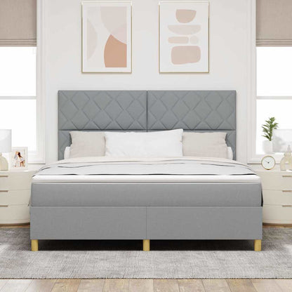 Boxspringbett mit Kopfteil Hellgrau 180 x 200 cm Stoff