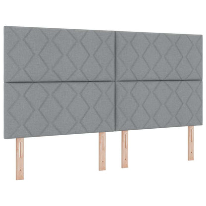 Boxspringbett mit Kopfteil Hellgrau 180 x 200 cm Stoff