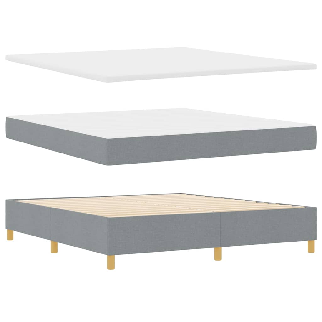 Boxspringbett mit Kopfteil Hellgrau 180 x 200 cm Stoff