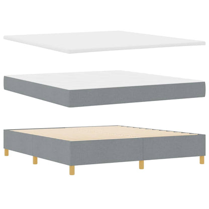 Boxspringbett mit Kopfteil Hellgrau 180 x 200 cm Stoff