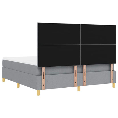 Boxspringbett mit Kopfteil Hellgrau 180 x 200 cm Stoff