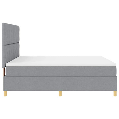Boxspringbett mit Kopfteil Hellgrau 180 x 200 cm Stoff