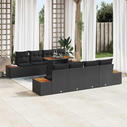 Garten Essgruppe 9 pcs Schwarz und Braun 100 x 55 x 73 cm