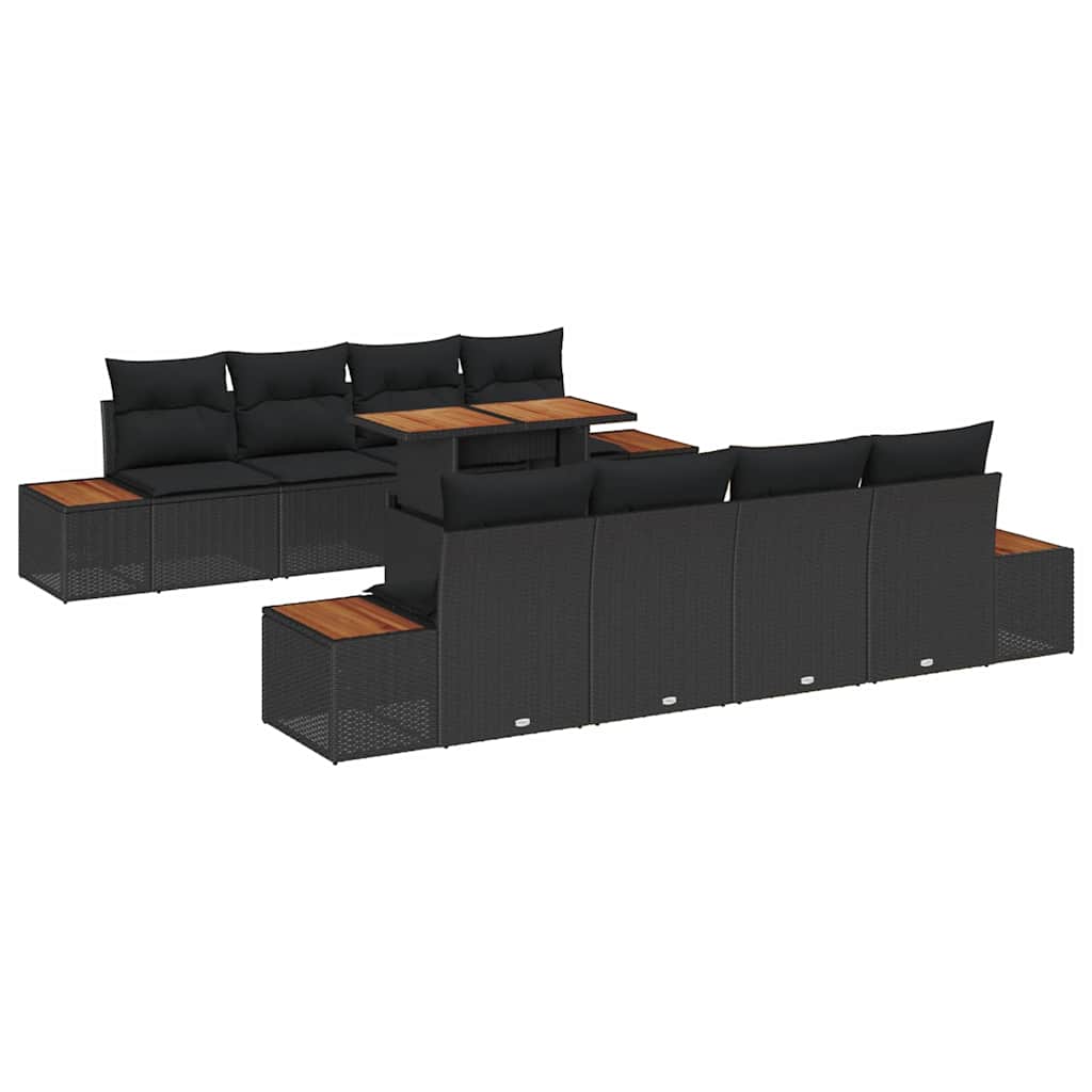 Garten Essgruppe 9 pcs Schwarz und Braun 100 x 55 x 73 cm