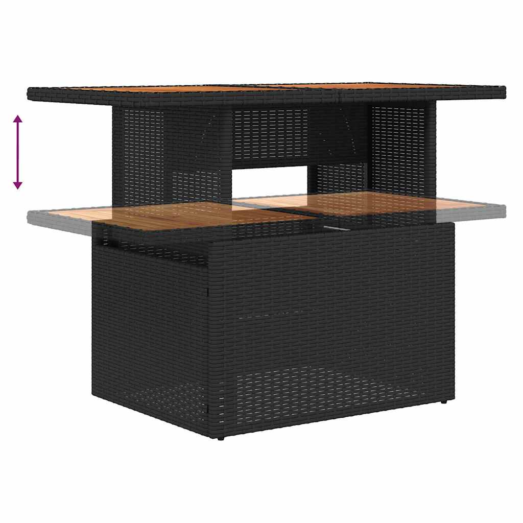 Garten Essgruppe 9 pcs Schwarz und Braun 100 x 55 x 73 cm