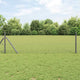 Zaun mit Pfosten Grau 0.8 x 10 m PVC-beschichteter Stahl