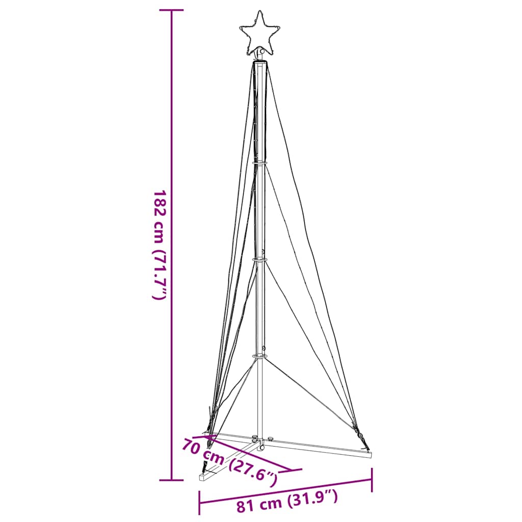 Weihnachtsbaum-Beleuchtung 363 LEDs Warmweiß 182 cm - Pazzar.ch