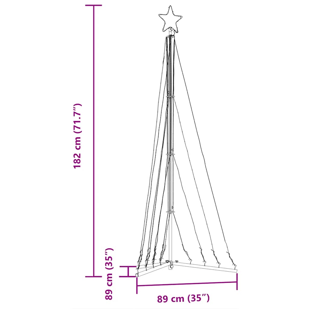 Weihnachtsbaum-Beleuchtung 339 LEDs Warmweiß 182 cm - Pazzar.ch