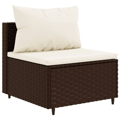 10-tlg. Garten-Lounge-Set mit Kissen Braun Poly Rattan - Pazzar.ch