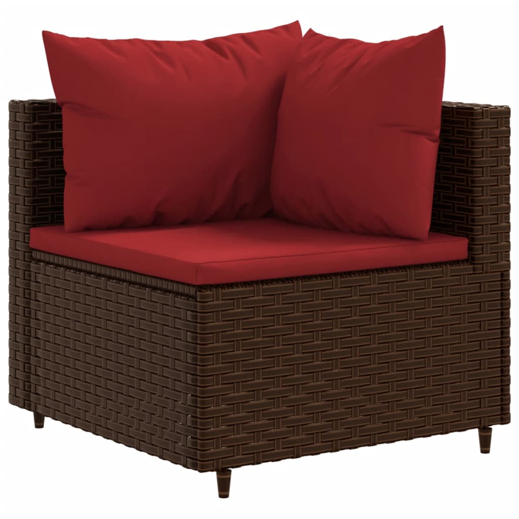 10-tlg. Garten-Lounge-Set mit Kissen Braun Poly Rattan - Pazzar.ch