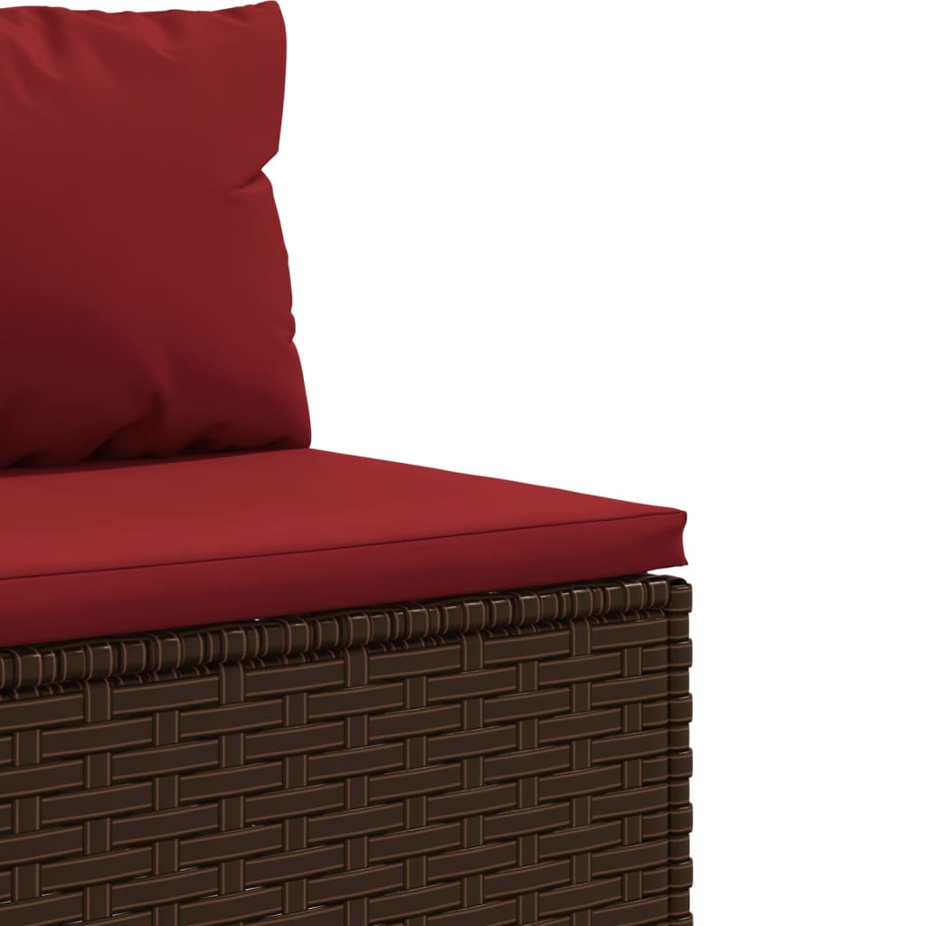 10-tlg. Garten-Lounge-Set mit Kissen Braun Poly Rattan - Pazzar.ch