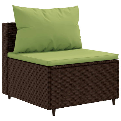 10-tlg. Garten-Lounge-Set mit Kissen Braun Poly Rattan - Pazzar.ch