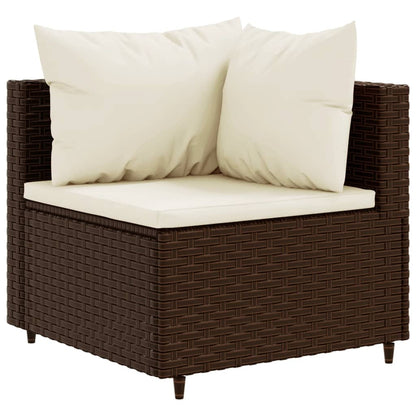 10-tlg. Garten-Lounge-Set mit Kissen Braun Poly Rattan - Pazzar.ch