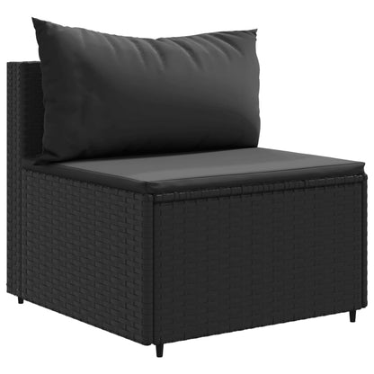 10-tlg. Garten-Lounge-Set mit Kissen Schwarz Poly Rattan - Pazzar.ch