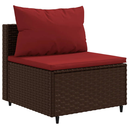 10-tlg. Garten-Lounge-Set mit Kissen Braun Poly Rattan - Pazzar.ch