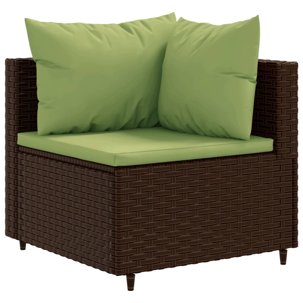 10-tlg. Garten-Lounge-Set mit Kissen Braun Poly Rattan - Pazzar.ch