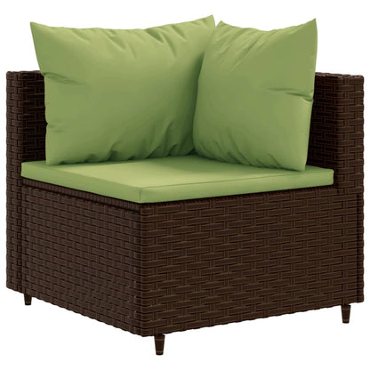 10-tlg. Garten-Lounge-Set mit Kissen Braun Poly Rattan - Pazzar.ch