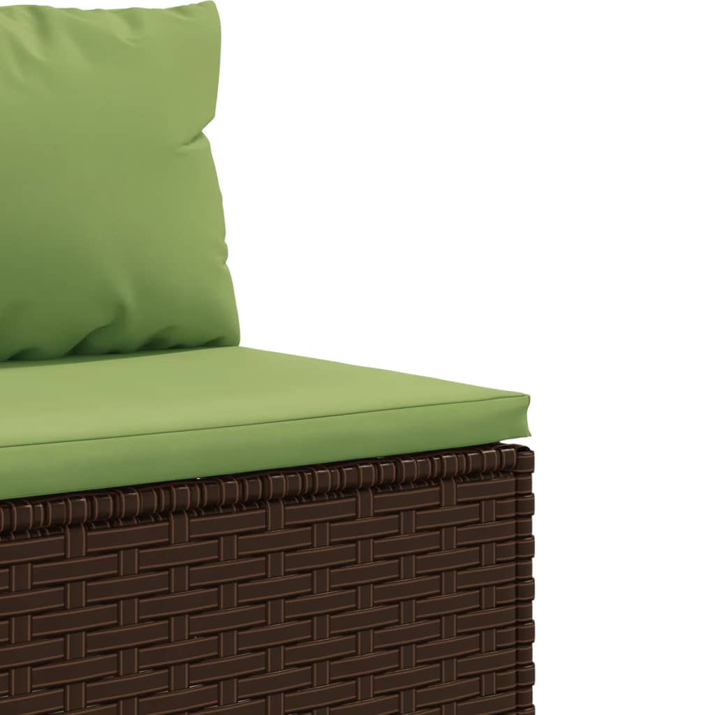 10-tlg. Garten-Lounge-Set mit Kissen Braun Poly Rattan - Pazzar.ch