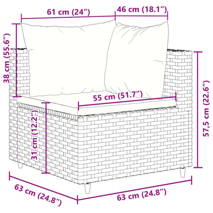 10-tlg. Garten-Sofagarnitur mit Kissen Grau Poly Rattan - Pazzar.ch