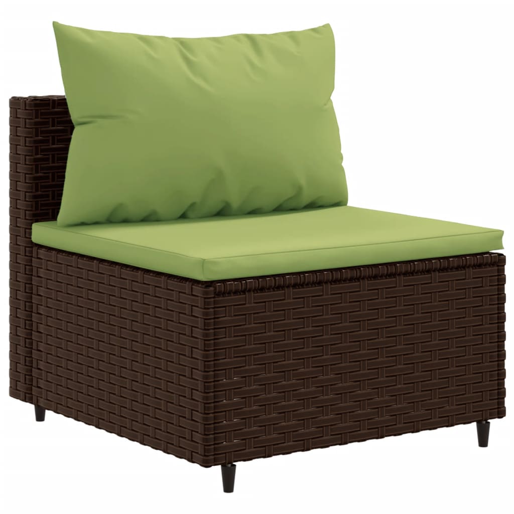 10-tlg. Garten-Sofagarnitur mit Kissen Braun Poly Rattan - Pazzar.ch