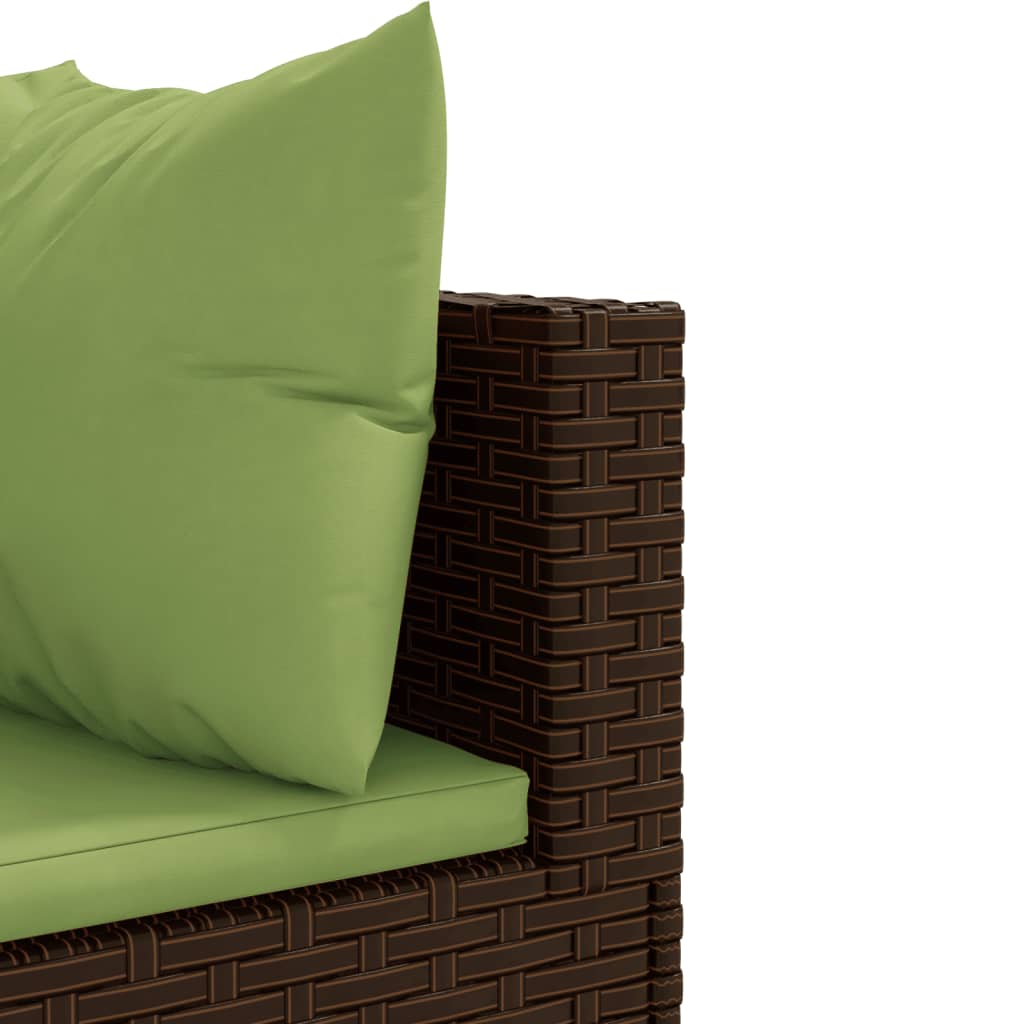 10-tlg. Garten-Sofagarnitur mit Kissen Braun Poly Rattan - Pazzar.ch