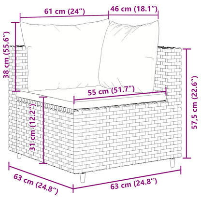 10-tlg. Garten-Sofagarnitur mit Kissen Schwarz Poly Rattan - Pazzar.ch