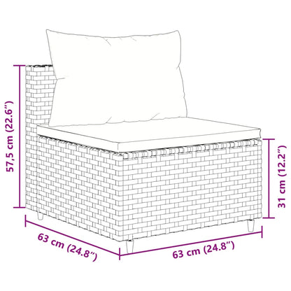 10-tlg. Garten-Sofagarnitur mit Kissen Schwarz Poly Rattan - Pazzar.ch