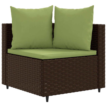 8-tlg. Garten-Sofagarnitur mit Kissen Braun Poly Rattan - Pazzar.ch