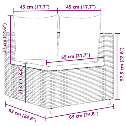 8-tlg. Garten-Sofagarnitur mit Kissen Braun Poly Rattan - Pazzar.ch
