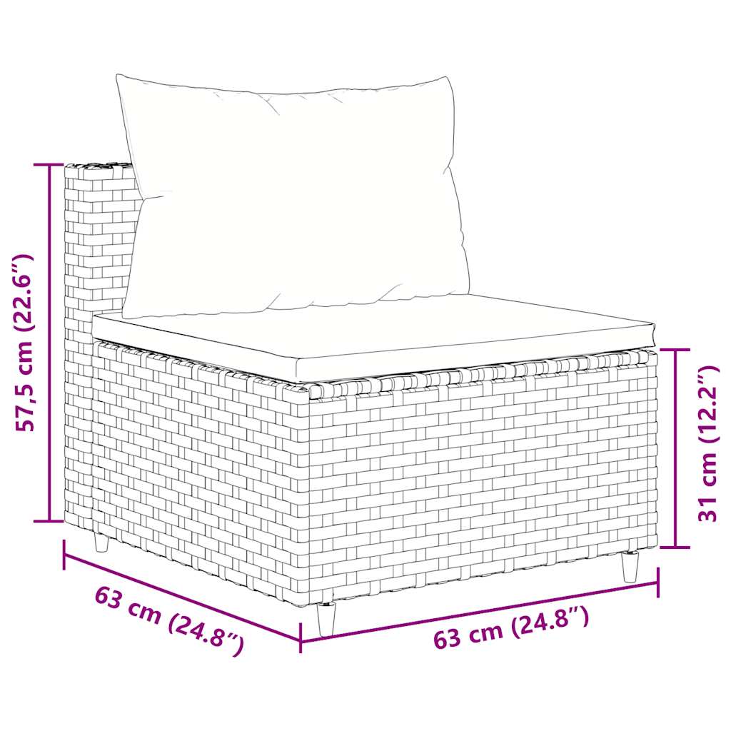 8-tlg. Garten-Sofagarnitur mit Kissen Braun Poly Rattan - Pazzar.ch