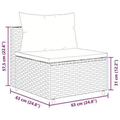 8-tlg. Garten-Sofagarnitur mit Kissen Braun Poly Rattan - Pazzar.ch
