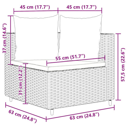 10-tlg. Garten-Sofagarnitur mit Kissen Grau Poly Rattan - Pazzar.ch