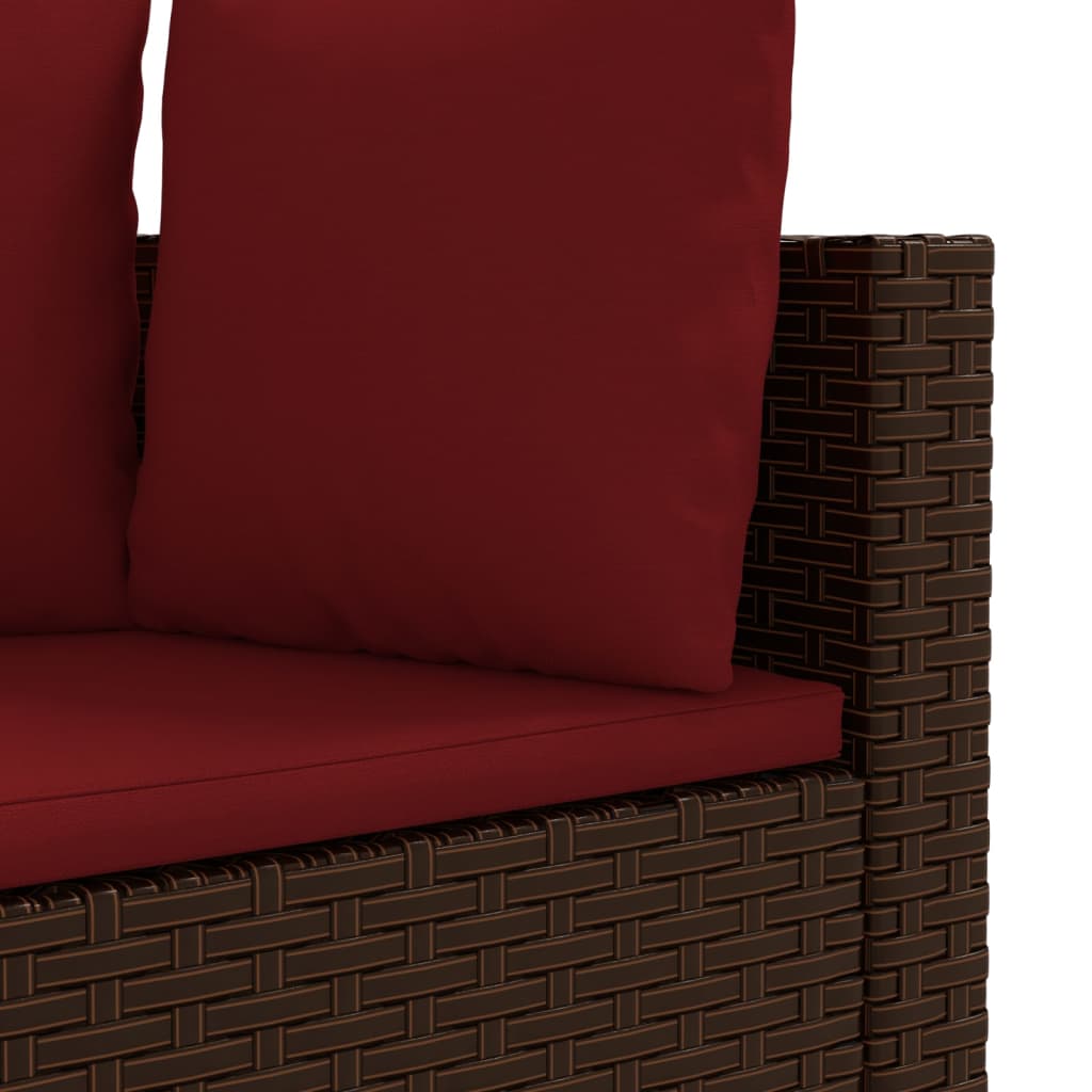 10-tlg. Garten-Sofagarnitur mit Kissen Braun Poly Rattan - Pazzar.ch