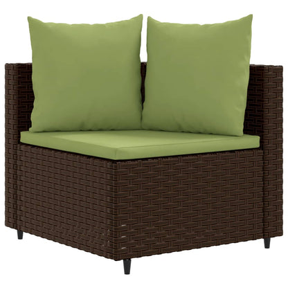 10-tlg. Garten-Sofagarnitur mit Kissen Braun Poly Rattan - Pazzar.ch