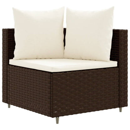 10-tlg. Garten-Sofagarnitur mit Kissen Braun Poly Rattan - Pazzar.ch