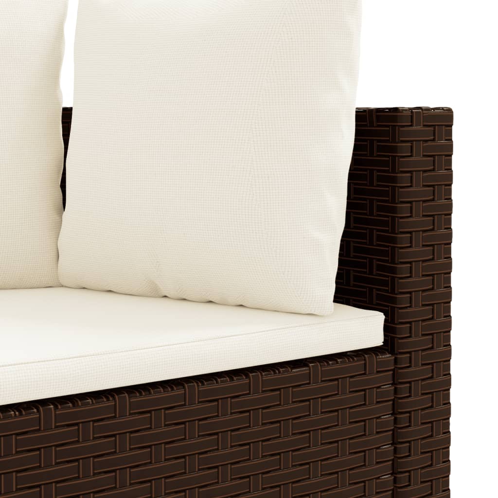 10-tlg. Garten-Sofagarnitur mit Kissen Braun Poly Rattan - Pazzar.ch