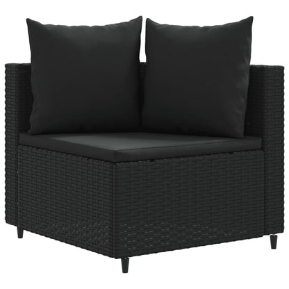 10-tlg. Garten-Sofagarnitur mit Kissen Schwarz Poly Rattan - Pazzar.ch